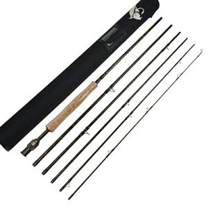 Aventik Economic 6 Pieces Travel Fly Fishing rods 8’9” LW4/5, 9'1’’ LW5/6, 10’3” LW2/3, Three Fashion Colors, Fast Action, Light Weight, Super Compact (Camo, 10'3'' LW2/3)