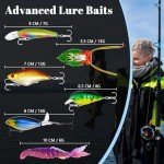 FONMANG 153Pcs Fishing Lures Tackle Box Kit – Complete Fishing Gear Set with Weights, Assorted Baits, Hooks & Tackle Included for Bass, Trout, Walleye Freshwater & Saltwater Fishing Gift for Men