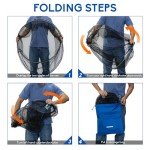 QualyQualy Foldable Fishing Net, Landing Fishing Pier Nets, Drop Net for Pulling Up Fish with Rope, Portable Bridge Fishing Net for Minnows, Crawfish, Shrimp, Top Dia. 39.4“