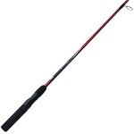 Zebco Z-Cast Spinning Fishing Rod, 6-Foot 2-Piece Durable Z-Glass Fishing Pole, Comfortable EVA Rod Handle, Shock-Ring Guides, Medium Power, Red