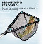 Black Paw Floating Fishing Net Foldable Telescopic Fish Landing Net Rubber Coated Fishing Net for Kayak, Fly, Trout, Fishing Net Freshwater Saltwater