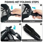 Black Paw Floating Fishing Net Foldable Telescopic Fish Landing Net Rubber Coated Fishing Net for Kayak, Fly, Trout, Fishing Net Freshwater Saltwater