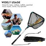 Black Paw Floating Fishing Net Foldable Telescopic Fish Landing Net Rubber Coated Fishing Net for Kayak, Fly, Trout, Fishing Net Freshwater Saltwater