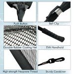 Black Paw Floating Fishing Net Foldable Telescopic Fish Landing Net Rubber Coated Fishing Net for Kayak, Fly, Trout, Fishing Net Freshwater Saltwater