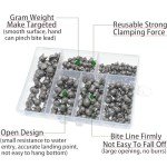 250Pcs Split Shot Fishing Weights Sinkers, 6 Sizes Removable Round Assortment Open Mouth Fly Fishing Weight Clip on Sinker Weight Freshwater Saltwater Fishing Accessories