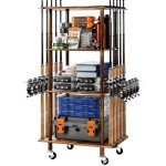 Ghosthorn Fishing Rod Holders for Garage Fishing Pole Rack Hold up to 10 Rods Fishing Pole Holders Wooden Organizer Fishing Rod Rack car Fishing Gear Storage Equipment (4 Tier)