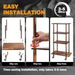 Ghosthorn Fishing Rod Holders for Garage Fishing Pole Rack Hold up to 10 Rods Fishing Pole Holders Wooden Organizer Fishing Rod Rack car Fishing Gear Storage Equipment (4 Tier)