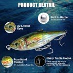 GULULUT Fishing Lures for Freshwater Saltwater, Lipless Crankbait for Up Water Layer, Lifelike Fishing Baits to Improve Fishing Efficiency, Suitable for Bass Trout Catfish Pike Walleye, Gift for Men