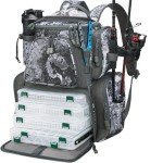 Piscifun Fishing Tackle Backpack with 4 Trays, Large Outdoor Storage Tackle Bag with Protective Rain Cover, VEIL Camouflage