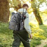 Piscifun Fishing Tackle Backpack with 4 Trays, Large Outdoor Storage Tackle Bag with Protective Rain Cover, VEIL Camouflage