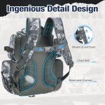 Piscifun Fishing Tackle Backpack with 4 Trays, Large Outdoor Storage Tackle Bag with Protective Rain Cover, VEIL Camouflage