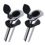 Hoffen 2 Pack Boat Stainless Steel Fishing Rod Holder Flush Mount with PVC Cap -30 Degree (30 Degree)