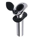 Hoffen 2 Pack Boat Stainless Steel Fishing Rod Holder Flush Mount with PVC Cap -30 Degree (30 Degree)