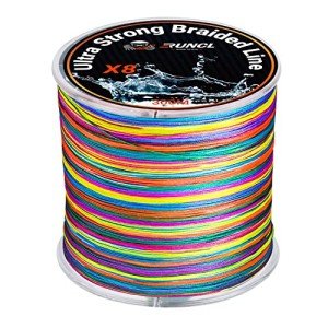 RUNCL Braided Fishing Line, 8 Strand Abrasion Resistant Fishing Line Braid, Super Durable, Smooth Casting, Zero Stretch, Smaller Diameter, Hi Vis, 328-1093 Yards, 12-100LB(100LB,328yds)