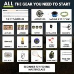 Ventures Fly Co. | Weekend Warrior Starter Package | 23 Fly Fishing Accessories Complete Combo | Includes Rod, Reel, Line, Flies, Leader, Tippet, Forceps, Nipper, Net, Sling Pack, and More!