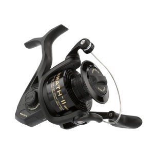 PENN Wrath II Saltwater Spinning Fishing Reel, Size 4000, Right/Left Handle Position, Corrosion-Resistant Graphite Body, Machined Anodized Aluminum Spool