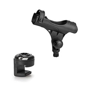 RAILBLAZA Pontoon Fishing Rod Holder with Universal Boat Mount for Spinning Rods, Baitcasters, or Fly Rods