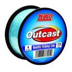 Zebco Outcast Monofilament Fishing Line, 725-Yards, 4-Pound, Low Memory and Stretch, High Tensile Strength, Blue