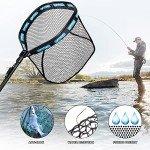 PLUSINNO Floating Fishing Net, Rubber Coated Fish net for Easy Catch and Release, Fishing Nets Freshwater for Bass, Trout, Walleye, Kayak, Folding Landing Net for Easy to Carry and Storage
