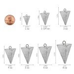 Dr.Fish 5 Pack Pyramid Sinkers Saltwater Lead Fishing Weight 1oz-32oz/2LB Triangle Surf Fishing Bank River Catfishing Pompano 2oz