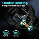 KastKing Verus Baitcasting Fishing Reel, 8.0:1, Right Handed, Black