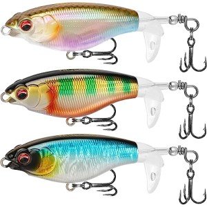 TRUSCEND Top Water Fishing Lures with BKK Hooks, Whopper Fishing Lures for Freshwater or Saltwater, Floating Lure for Bass Catfish Pike, Fishing Wobble Surface Bass Bait Teasers Fishing Gifts for Men