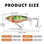 TRUSCEND Top Water Fishing Lures with BKK Hooks, Whopper Fishing Lures for Freshwater or Saltwater, Floating Lure for Bass Catfish Pike, Fishing Wobble Surface Bass Bait Teasers Fishing Gifts for Men