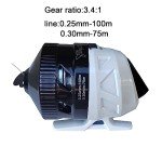 Spincast Fishing Reel 12LB Smooth Drag 3.4:1 Gear Ratio Trouble Free Push Button Bait Casting Right Hand Retrieve,Durable All-Metal Gears Pre-Spooled with 0.28mm 120m Monofilament Line (White)