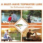 TRUSCEND Top Water Fishing Lures with BKK Hooks, Whopper Fishing Lures for Freshwater or Saltwater, Floating Lure for Bass Catfish Pike, Fishing Wobble Surface Bass Bait Teasers Fishing Gifts for Men