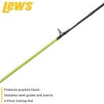 Lew's Crappie Thunder Casting Fishing Rod, 5-Foot 6-Inch 2-Piece Fishing Rod, Light Power, Fast Action, Premium 2-Piece Graphite Blank, EVA Full Length Handle, Crappie Thunder Green