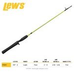 Lew's Crappie Thunder Casting Fishing Rod, 5-Foot 6-Inch 2-Piece Fishing Rod, Light Power, Fast Action, Premium 2-Piece Graphite Blank, EVA Full Length Handle, Crappie Thunder Green
