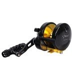 Fiblink Trolling Fishing Reel Boat Fishing Conventional Fishing Reel Aluminum Alloy Body Large Line Capacity Double Brake 55 LBs Max Drag (10000(Right Handed)-Black&Gold)