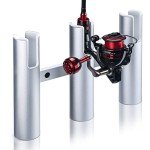 Marinebaby Fishing Boat Rod Holder Aluminum, 3/4 Link Tube Aluminum Rod Rack, Suit Boats & Yacht Silver & Blue (Silver:3 Tube)