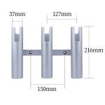 Marinebaby Fishing Boat Rod Holder Aluminum, 3/4 Link Tube Aluminum Rod Rack, Suit Boats & Yacht Silver & Blue (Silver:3 Tube)