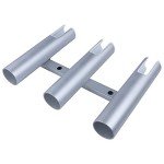 Marinebaby Fishing Boat Rod Holder Aluminum, 3/4 Link Tube Aluminum Rod Rack, Suit Boats & Yacht Silver & Blue (Silver:3 Tube)