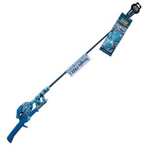 Kid Casters Tangle-Free Fishing Combo | Spincast Reel & Practice Casting Plug with Bobber | 34" Tangle-Free Combo | Pre-spooled 6-lb Line | Blue