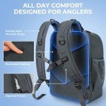 KastKing Karryall Medium Fishing Tackle Daily Backpack, Large Storage Water-resistant Fishing Bag Store Gear and Equipment