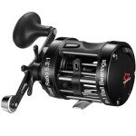 Piscifun Chaos XS Baitcasting Fishing Reel, Reinforced Metal Body Round Baitcaster Reel, Smooth Powerful Saltwater Inshore Surf Trolling Reel, Conventional Reel for Catfish (Black 50 Right Handed)