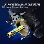 Piscifun Chaos XS Baitcasting Fishing Reel, Reinforced Metal Body Round Baitcaster Reel, Smooth Powerful Saltwater Inshore Surf Trolling Reel, Conventional Reel for Catfish (Black 50 Right Handed)