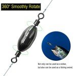 AMYSPORTS Saltwater Fishing Weights Swivel Bullet Sinkers Fishing Weight Brass Fishing Weights Freshwater Bass Sinker Weight with Swivel Rolling 10pcs 1/4oz