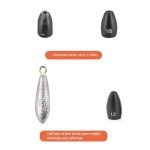 Fishfun 12Pcs Tungsten Flipping Fishing Weights, Sizes Engraved Worm Sinkers for Bass Fishing, 1/8oz, Black Anodized