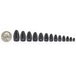Fishfun 12Pcs Tungsten Flipping Fishing Weights, Sizes Engraved Worm Sinkers for Bass Fishing, 1/8oz, Black Anodized