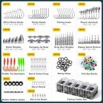 Ghosthorn Fishing Gear Set Fishing Tackle Box with Tackle Included Fishing Accessories Kit Organized fishing Lures Hooks Weights Beads for Bass Trout Walleye (340pcs Fishing Accessories Kit)