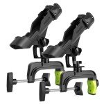 Fishing Rod Holders for Boat, Upgraded Fishing Pole Holders with Enlarge Clamp for Most Rod, Adjustable Fishing Rod Rack Fit Round/Square Tubes（2Pack）