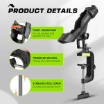 Fishing Rod Holders for Boat, Upgraded Fishing Pole Holders with Enlarge Clamp for Most Rod, Adjustable Fishing Rod Rack Fit Round/Square Tubes（2Pack）