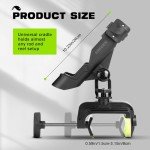 Fishing Rod Holders for Boat, Upgraded Fishing Pole Holders with Enlarge Clamp for Most Rod, Adjustable Fishing Rod Rack Fit Round/Square Tubes（2Pack）