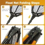 MoiShow Floating Fishing Net - Fishing Landing Net Foldable Fishing Net for Freshwater or Saltwater - Folding Fishing Net and Fly Fishing net
