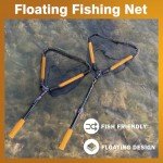 MoiShow Floating Fishing Net - Fishing Landing Net Foldable Fishing Net for Freshwater or Saltwater - Folding Fishing Net and Fly Fishing net