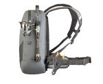 Xelfly - Waterproof Fishing Backpack with Rod Holder, Inflatable Air Valve, Padded Waist Straps & Gear Loops - Submersible Zipper, Rugged Top Handle, Adjustable Attachments (Gray)