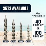 Reaction Tackle Tungsten Nail Weights for Bass Fishing - 1/32 oz 25 pk